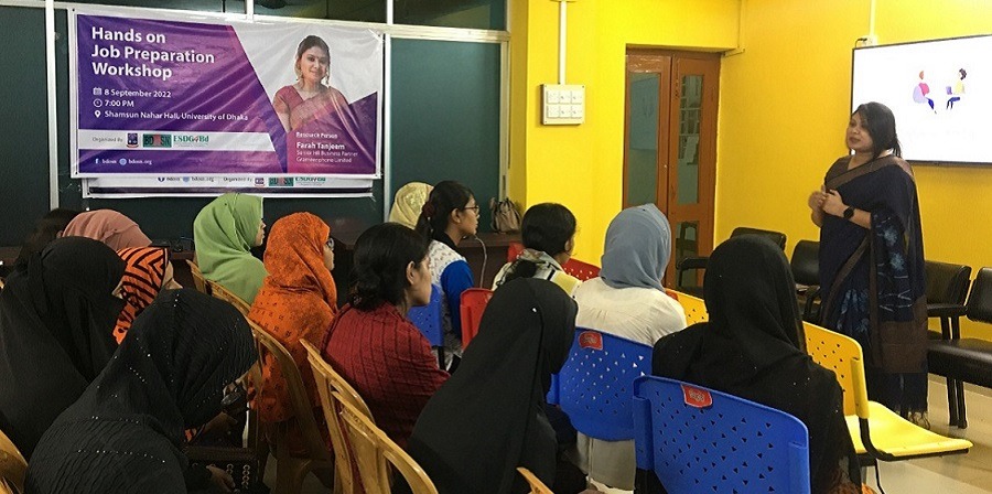 Hands on Job Preparation Workshop and Networking Activity at Shamsun Nahar Hall, University of Dhaka