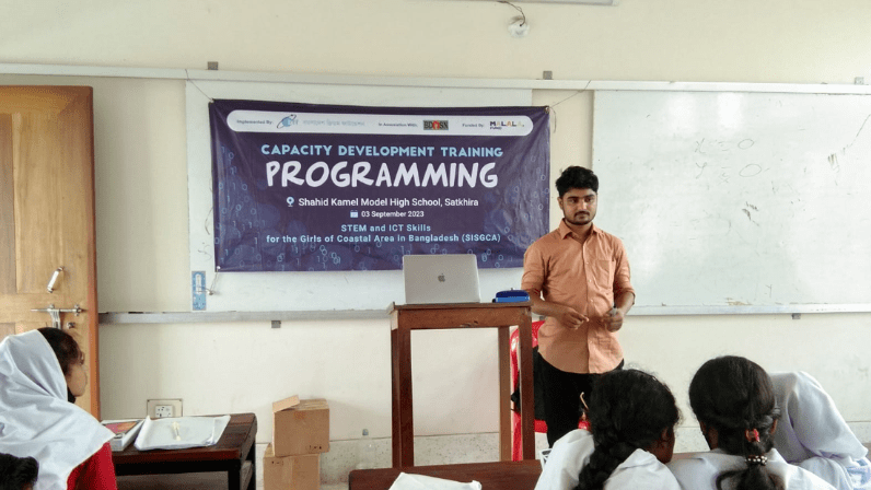 Mathematics and Programming sessions were conducted at Shaheed Kamel Model High School, Tala, Satkhira