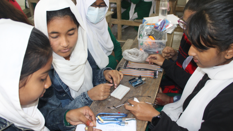 Robotics session were conducted at Shaheed Ali Ahmed Govt. Girls High School, Tala, Satkhira