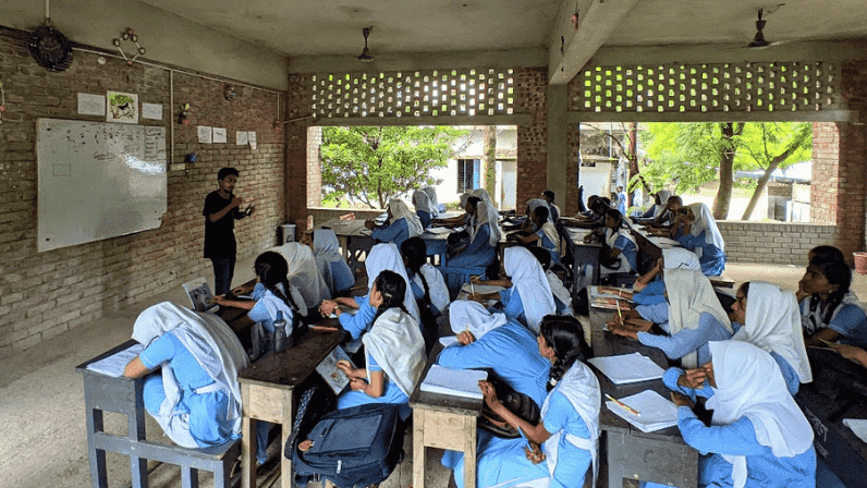 Mathematics sessions were conducted at Comrade Ratan Sen Collegiate Girls' School, Rupsha, Khulna Mathematics sessions were conducted at Comrade Ratan Sen Collegiate Girls' School, Rupsha, Khulna