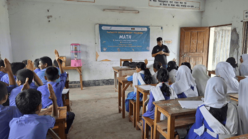Robotics and Mathematics sessions were conducted at Perikhali Model Secondary School, Rampal, Bagerhat
