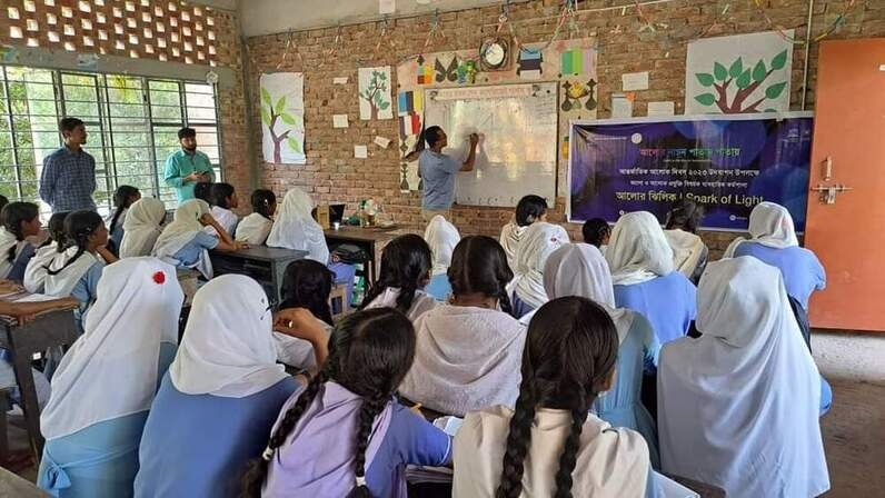 Science sessions were conducted at comrade Ratan Sen Collegiate Girls High School, Rupsha, Khulna Science sessions were conducted at comrade Ratan Sen Collegiate Girls High School, Rupsha, Khulna