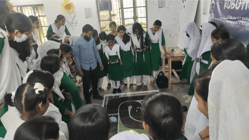 Robotics and Mathematics sessions were conducted at Shaheed Ali Ahmed Govt. Girls High School, Tala, Satkhira
